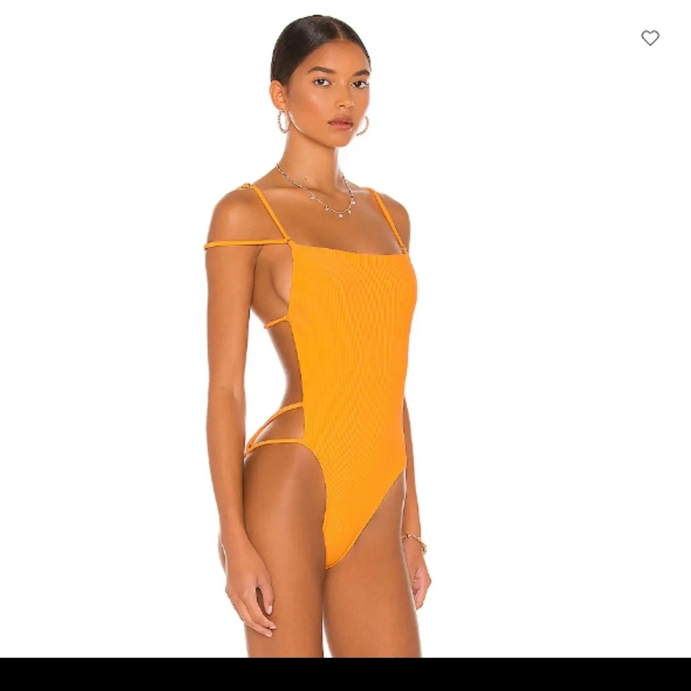 Revolve lovewave the maxie one piece neon orange swimsuit size XS